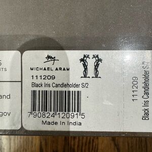 Michael Aram Black Iris Candleholder Set